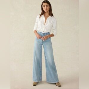 Faherty Brand Saturday Denim Wide Leg West Cove Wash